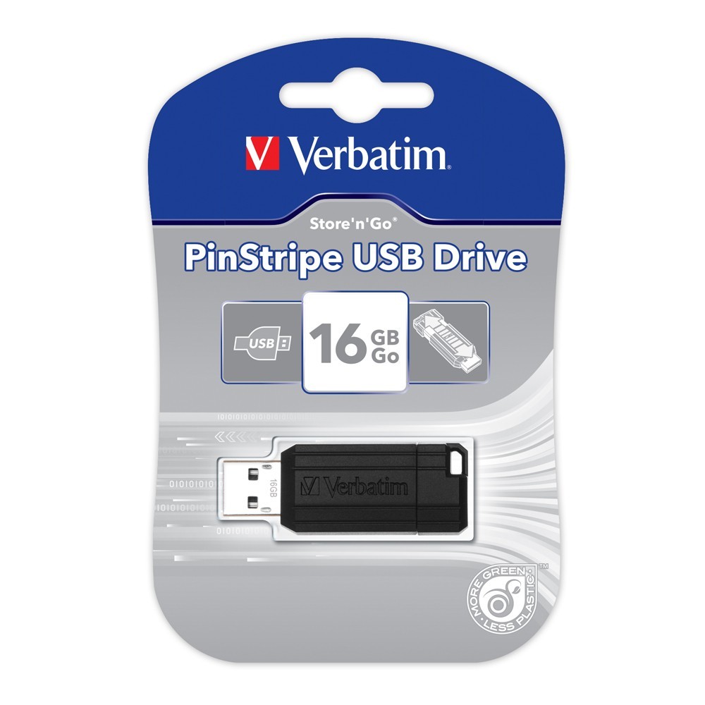 Verbatim Store'n'Go Pinstripe USB Drive - 16GB (Black)