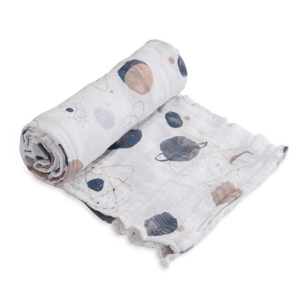 Little Unicorn: Single Cotton Muslin Swaddle - Planetary image