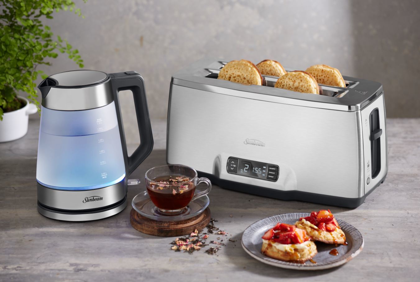 Buy Sunbeam Morning Frost Glass Kettle at Mighty Ape NZ