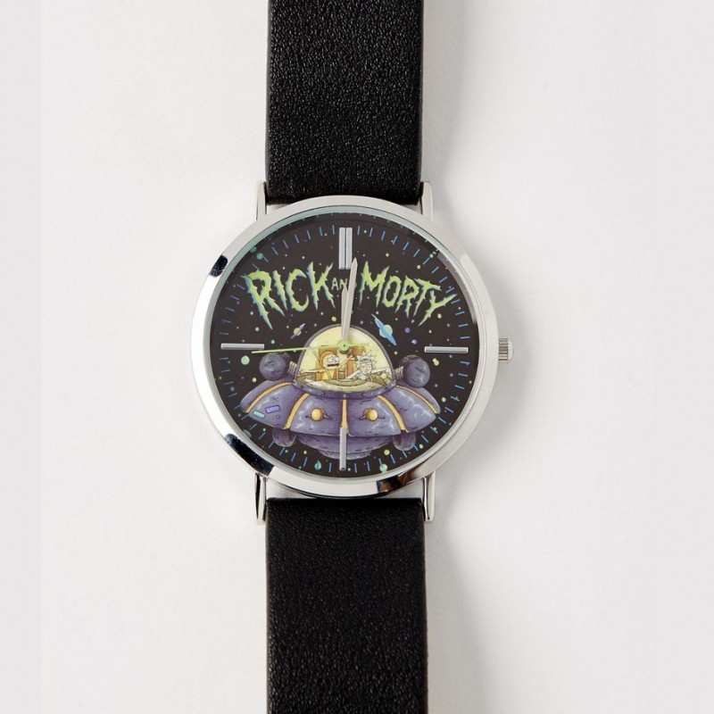 Rick and Morty: Black Leather Strap Watch image