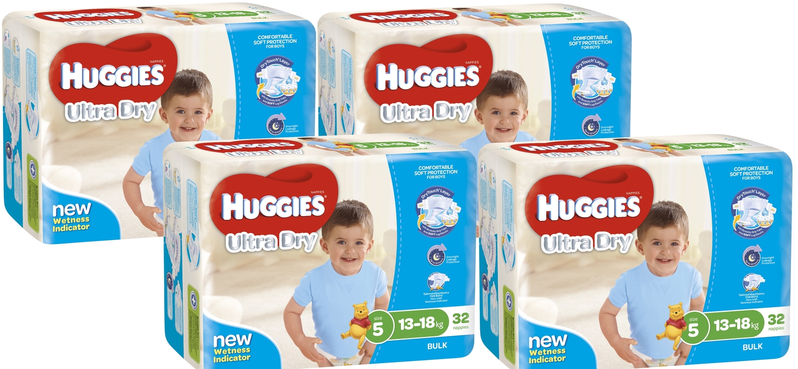 Huggies Ultra Dry Nappies Bulk Value Box - Size 5 Walker Boy (128) image