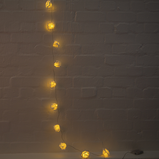 Roses String Lights Garland - White