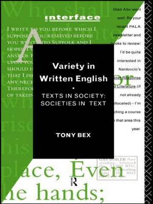 Variety in Written English by Tony Bex image