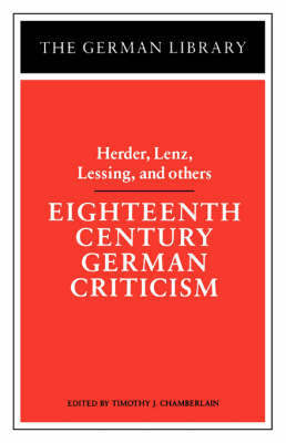 Eighteenth Century German Criticism by Lenz Herder image