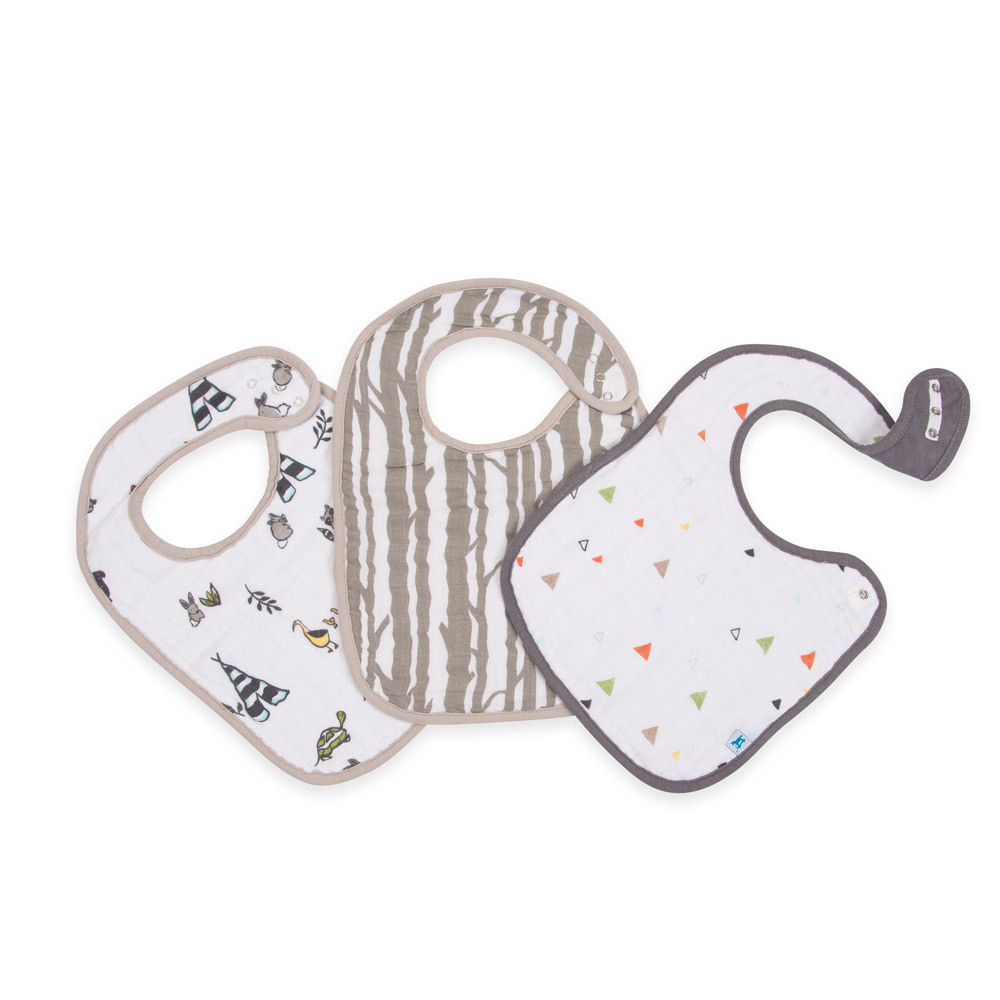 Little Unicorn - Muslin Classic Bib - Forest Friends (3 Pack) image
