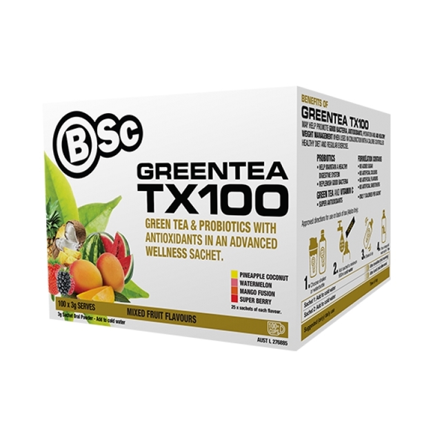 Buy BSc Green Tea TX100 Mixed Fruit Flavours 100 Serve at Mighty Ape NZ