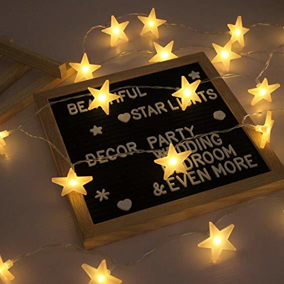 Cool White Frosted Star String Lights (30 LED) image