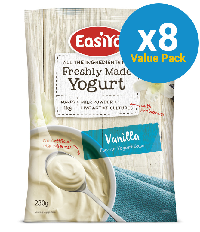 EasiYo Everyday Range Yogurt Base Vanilla 230g (8 Pack) at Mighty Ape NZ