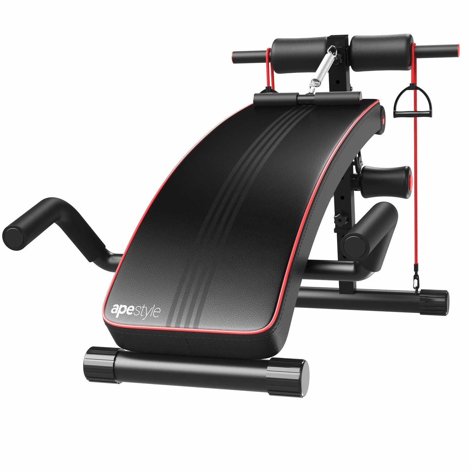 Ape Style Adjustable Incline Decline Sit-Up Bench with Resistance Bands image