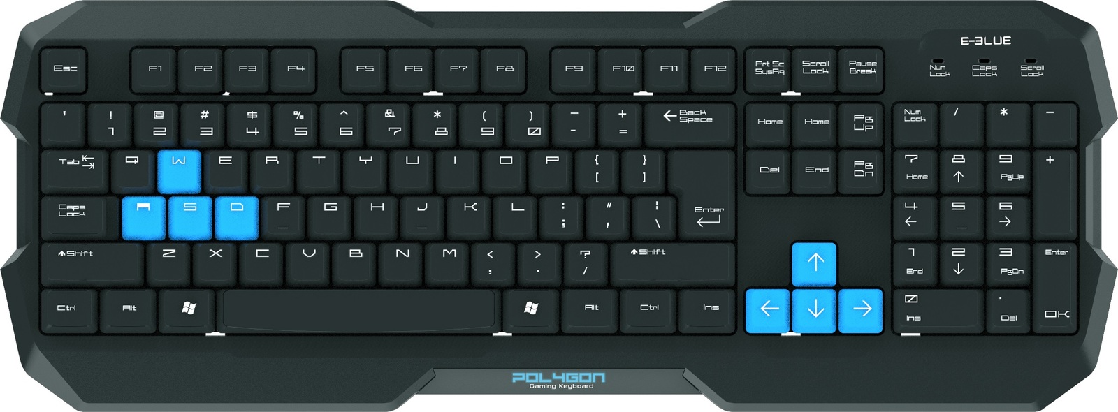 E-Blue Polygon Gaming Keyboard for PC image