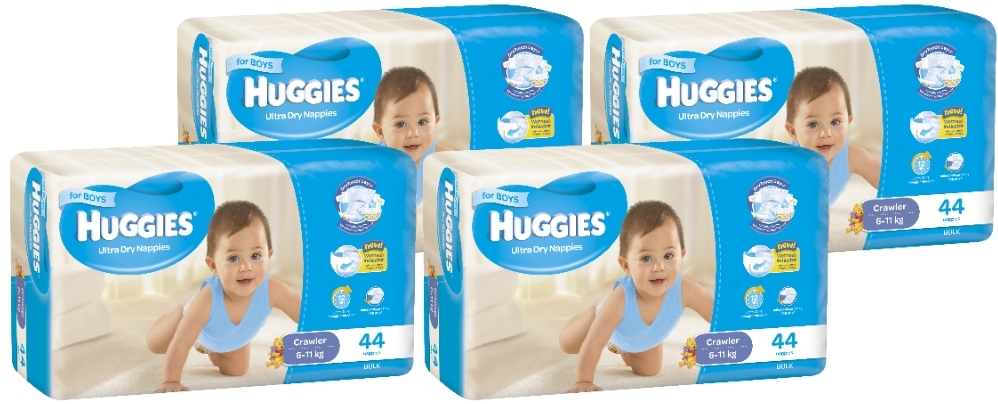 Huggies Ultra Dry Nappies Bulk Shipper - Crawler Boy 6-11kg (176) image