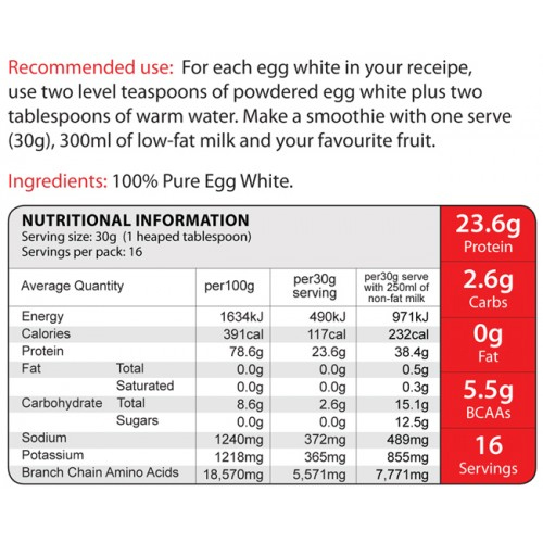 Eat Me Egg White Protein 500g (Unflavoured) image