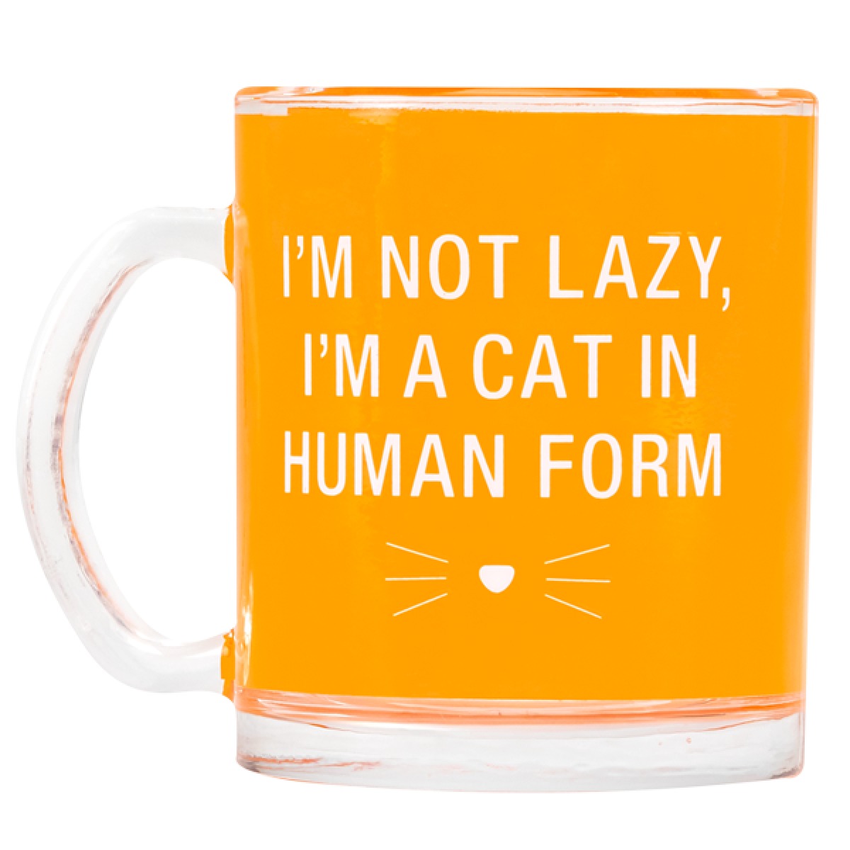 Say What: Glass Mug - Cat In Human Form (Orange) image