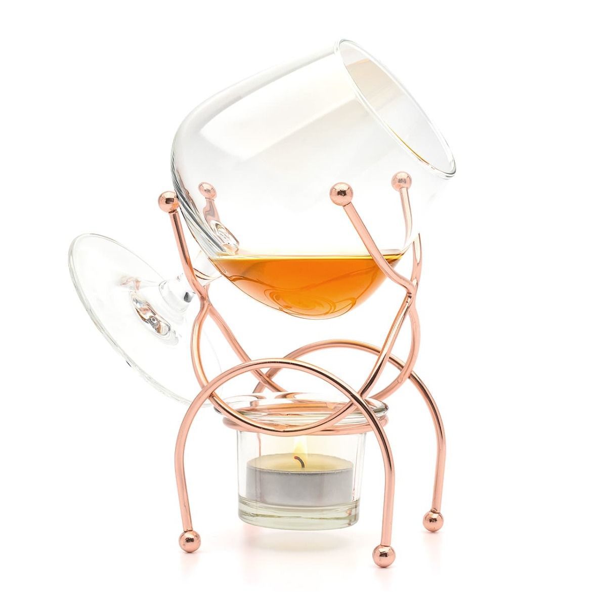 Bar Amigos Brandy Warmer Set - Copper (400ml Snifter with Stand) image