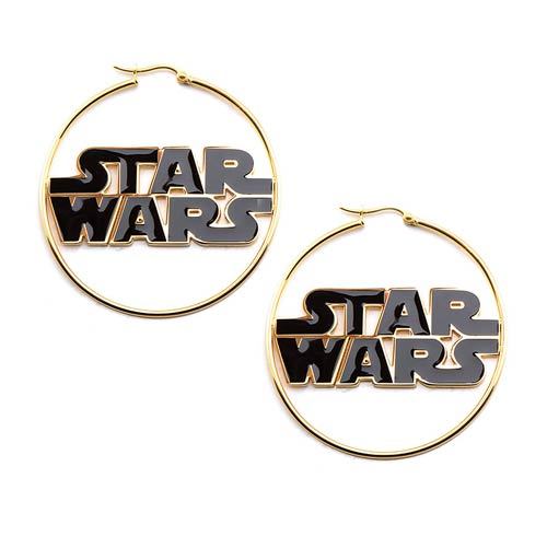 Star Wars Gold Plated Logo Hoop Earrings image