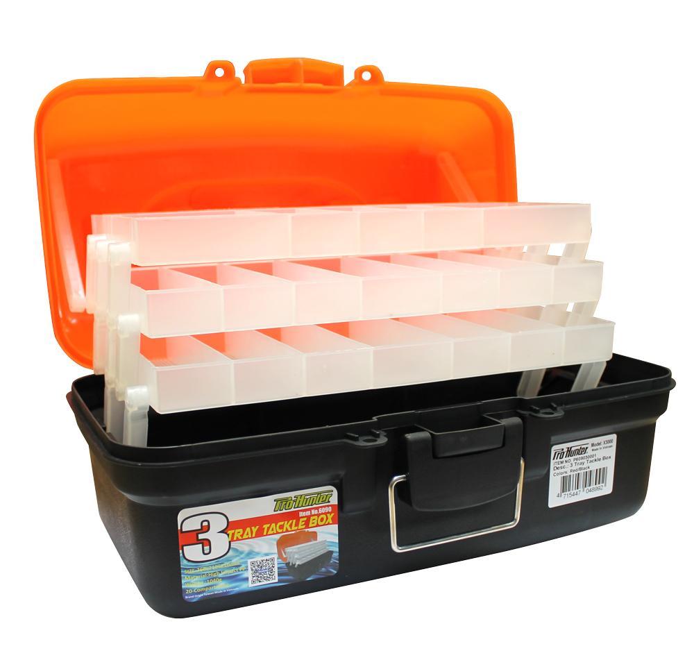 Pro Hunter Three Tray Tackle Box - Red/Orange image