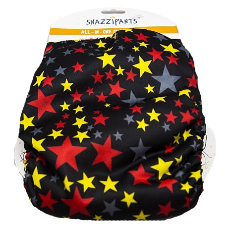 Snazzipants All In One Reusable Nappy - Black Stars image