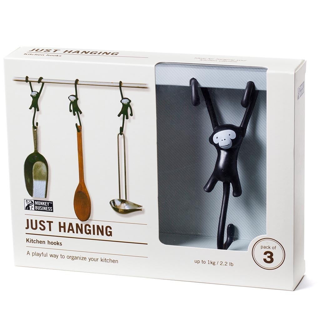 Monkey Business: Just Hanging Kitchen Hooks (Black) image