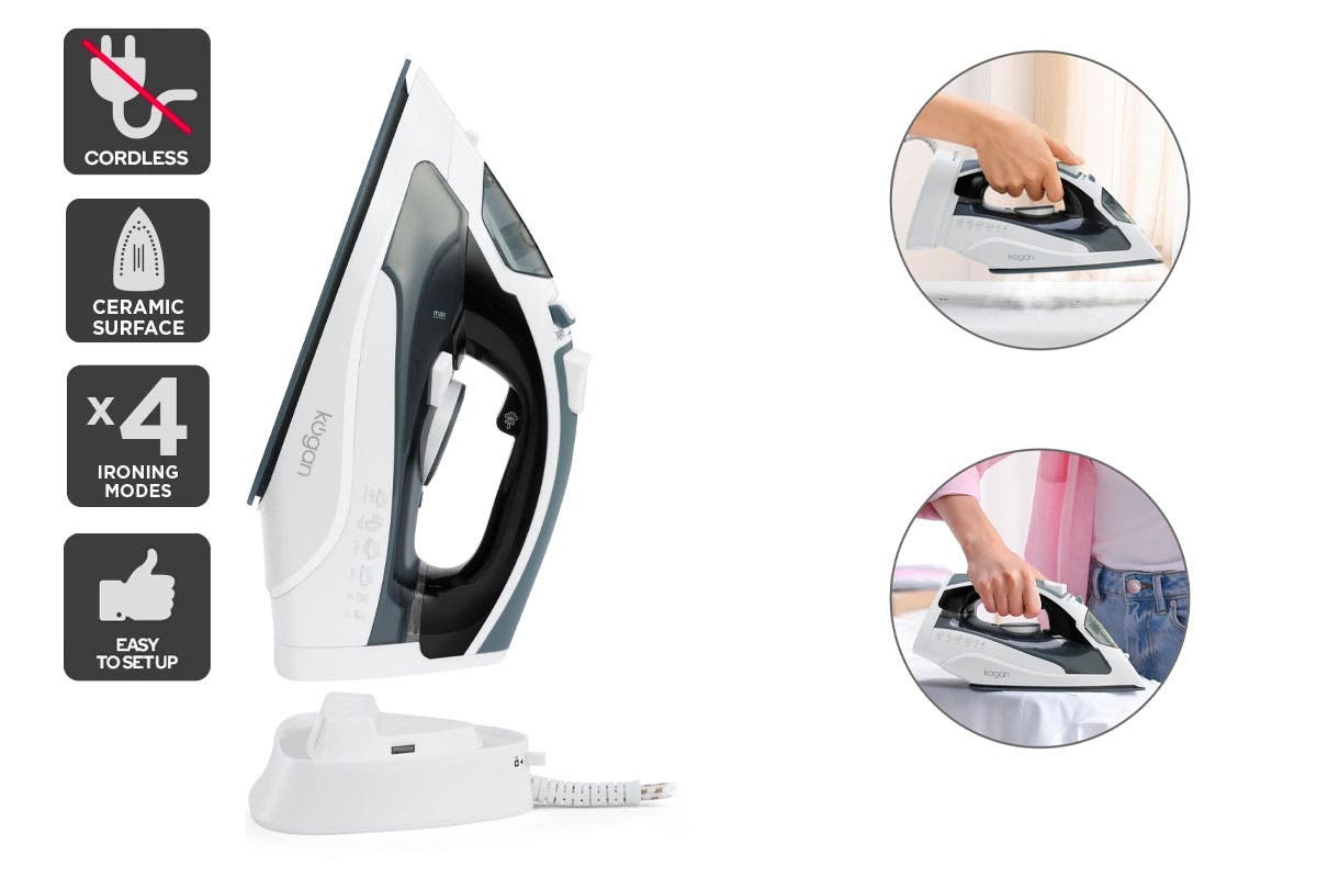 Kogan 2400W DuoGlide Cordless and Corded Steam Iron at Mighty Ape NZ