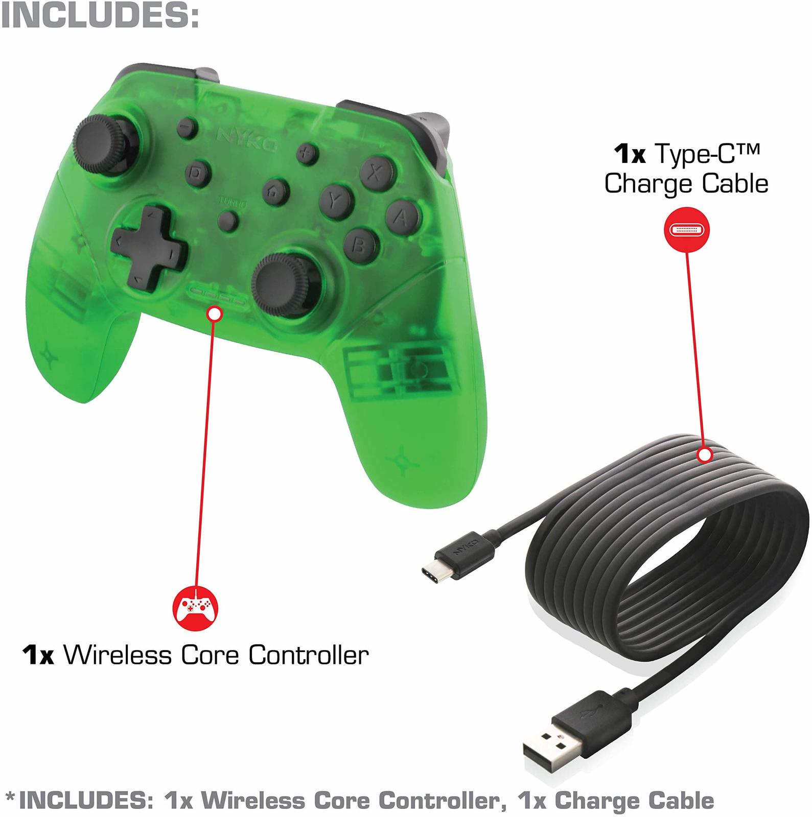 Nyko Switch Wireless Core Controller (Green) on Switch