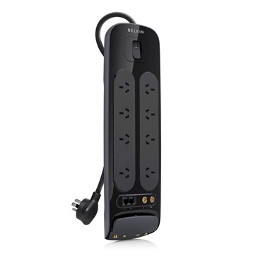 Belkin - Pro Series 8-Way Surge Protector with F-Type + AV & Telephone Port + $250K CEW - 3m Cord image