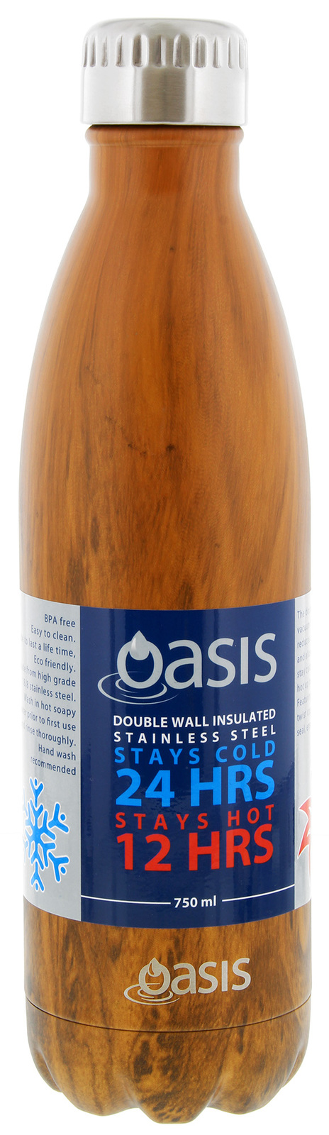 Oasis Insulated Stainless Steel Water Bottle - Teak (750ml) image