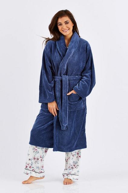 Bambury: Denim Microplush Robe (Large/Extra Large)