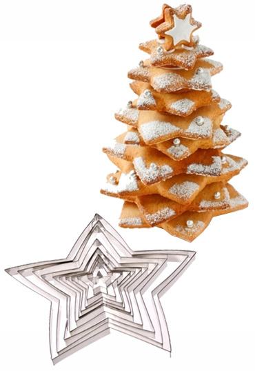 Star Christmas Tree Cookie Cutter Set (Large)