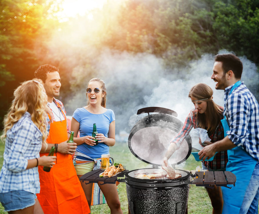Gorilla Kamado Ceramic Grill BBQ (Black) | 21" image