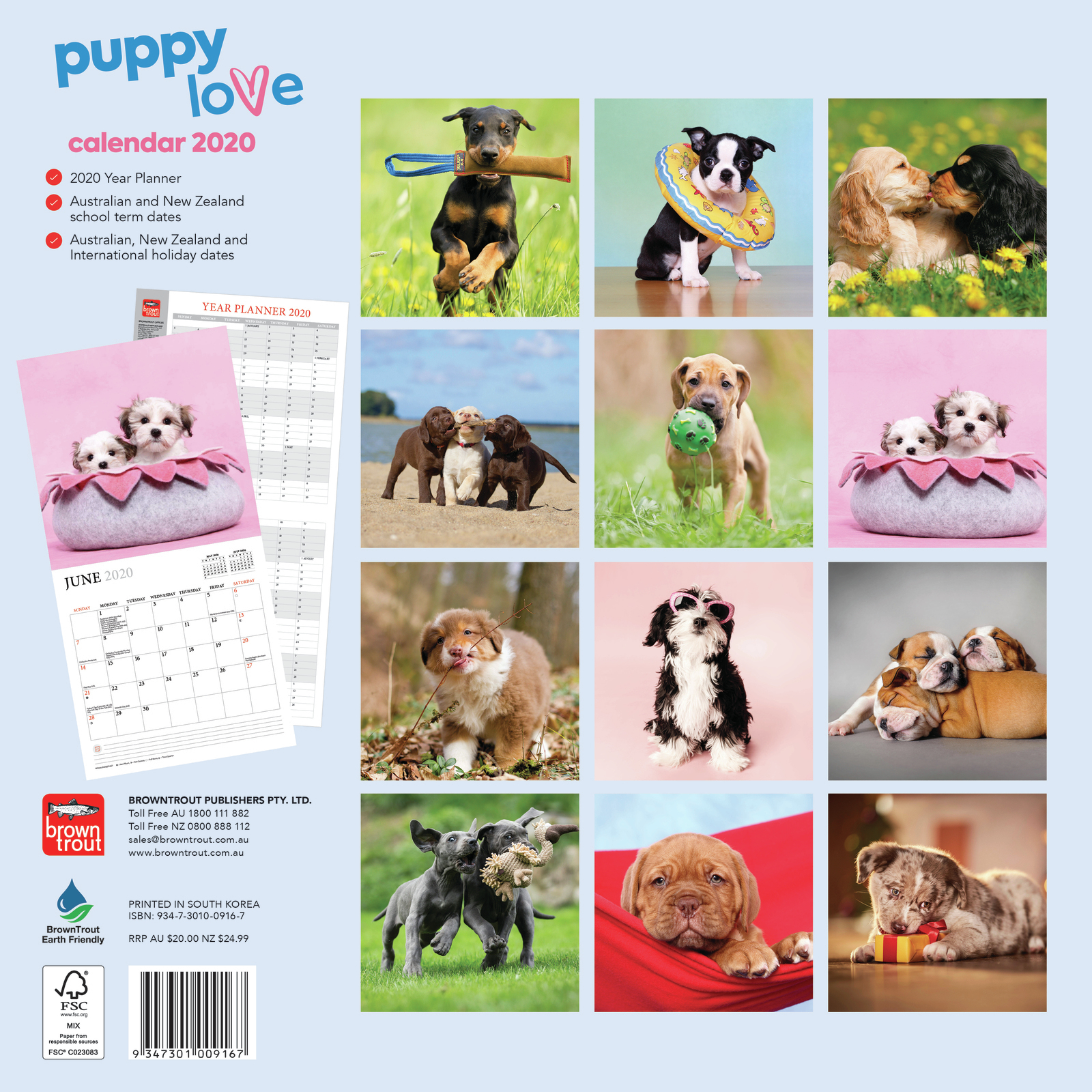 Puppy Love 2020 Square Wall Calendar image