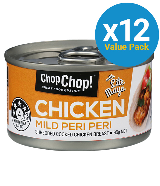 Chop Chop: Shredded Chicken - Mild Peri Peri with Lite Mayo (85g x 12) image