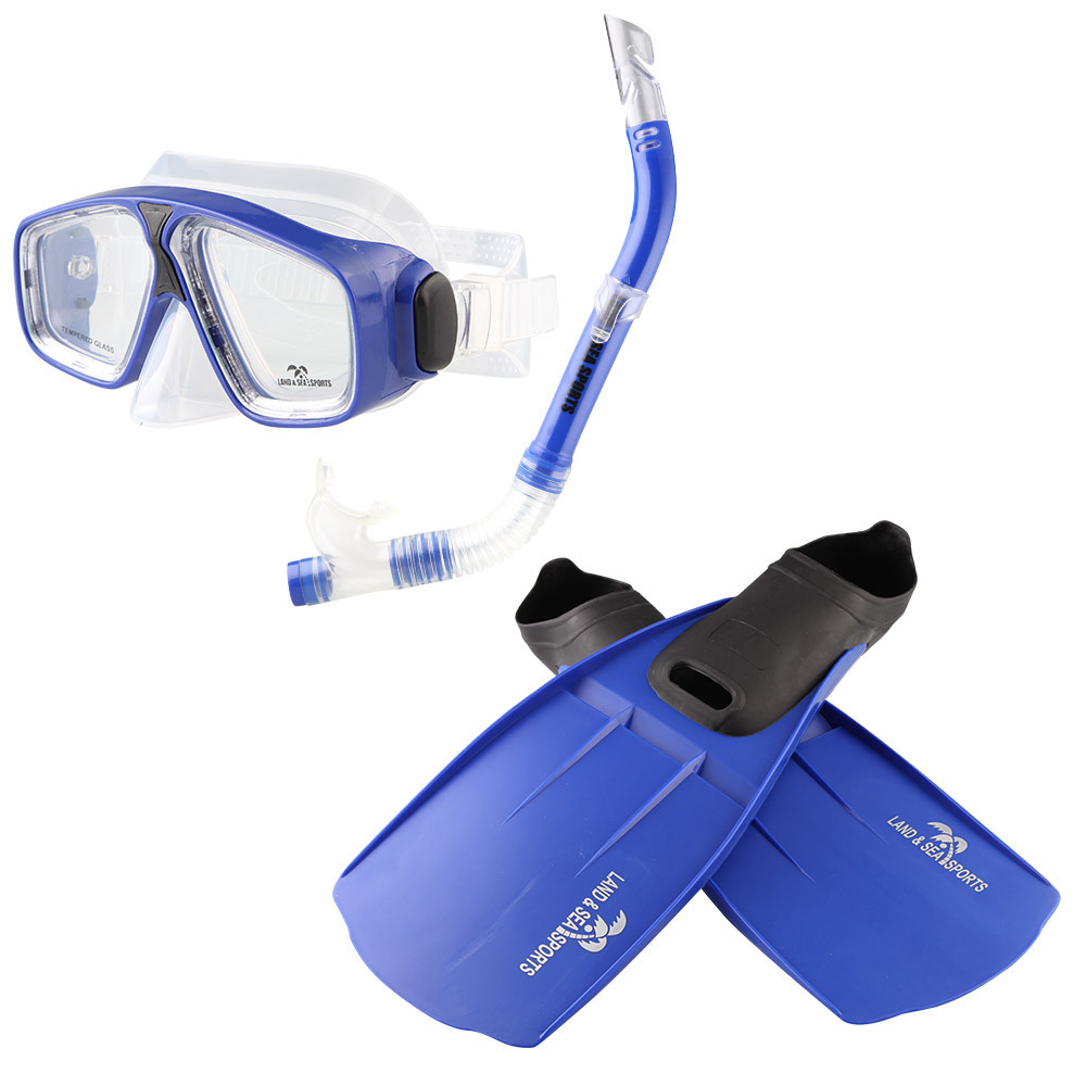Land And Sea: Adventure Mask/Snorkel/Fin Set - Small (Blue) image
