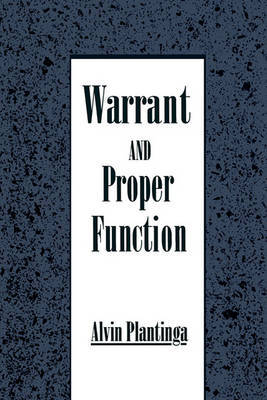 Warrant and Proper Function by Alvin Plantinga image