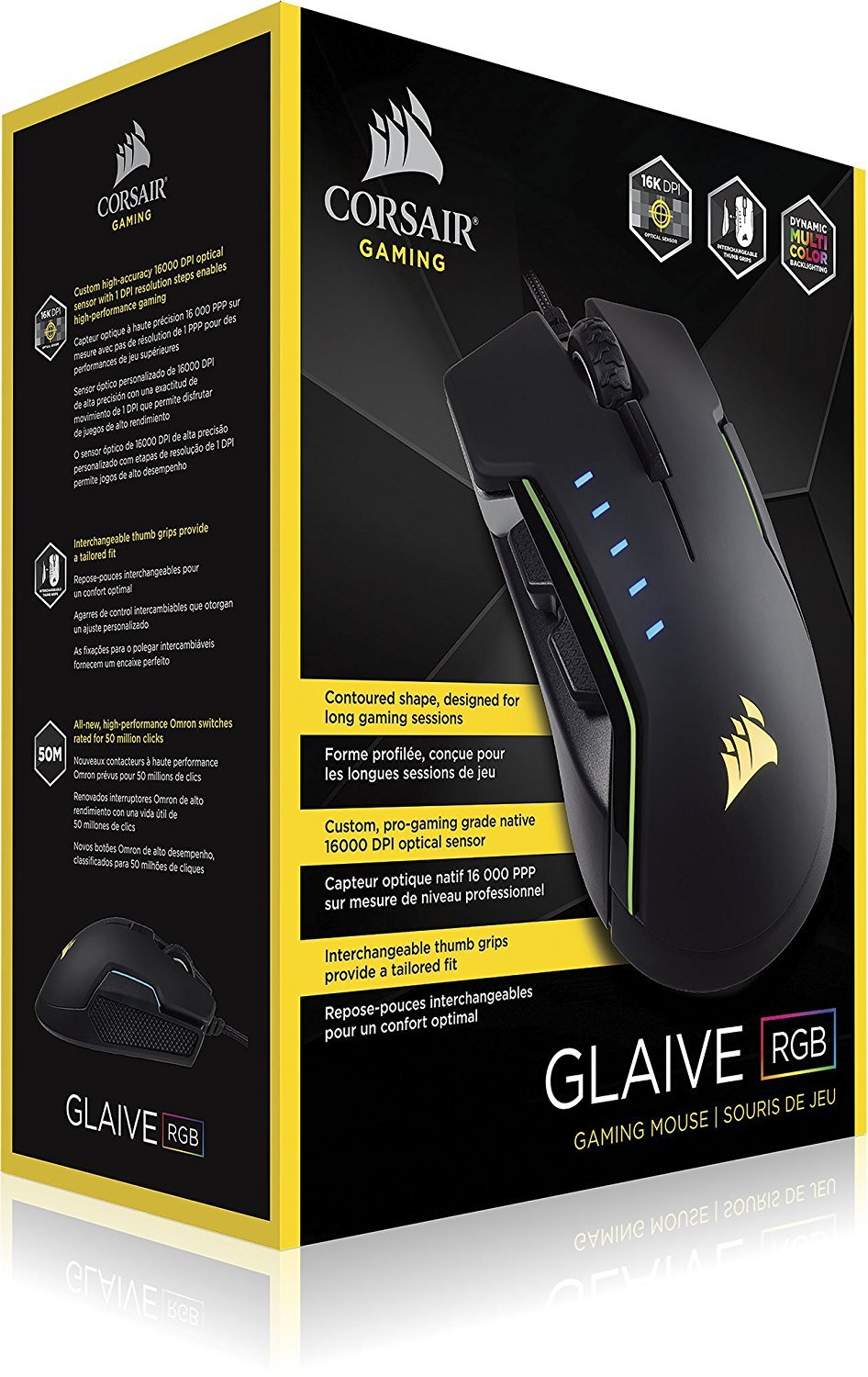 Corsair GLAIVE RGB Gaming Mouse - Black for PC Games image