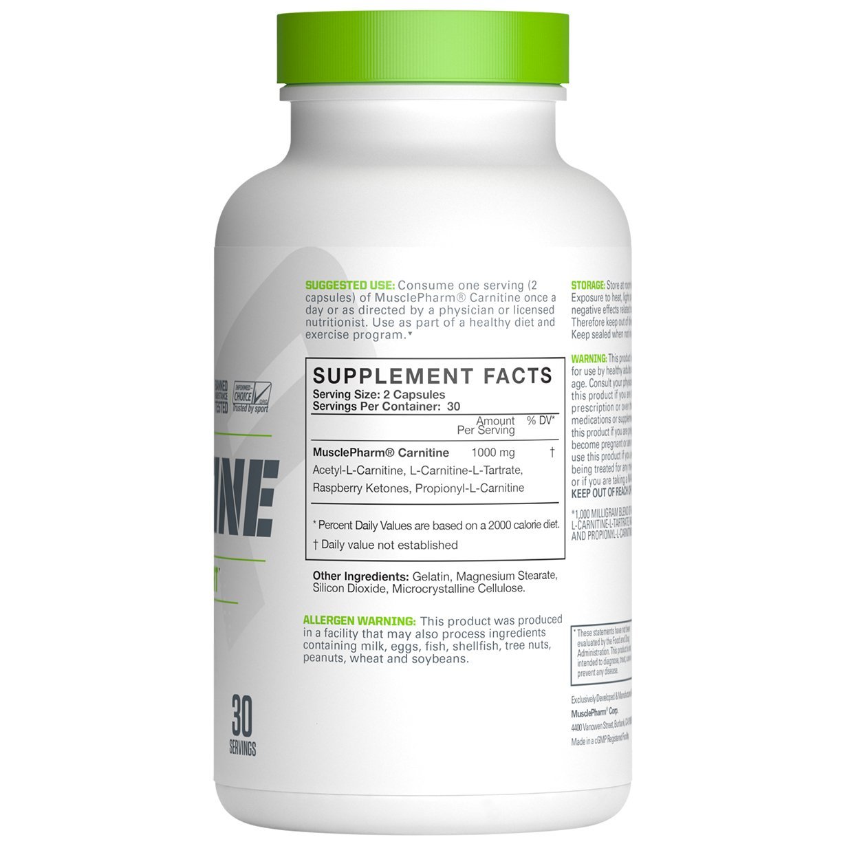 Buy MusclePharm Essentials Carnitine Weight Loss Support at Mighty Ape NZ