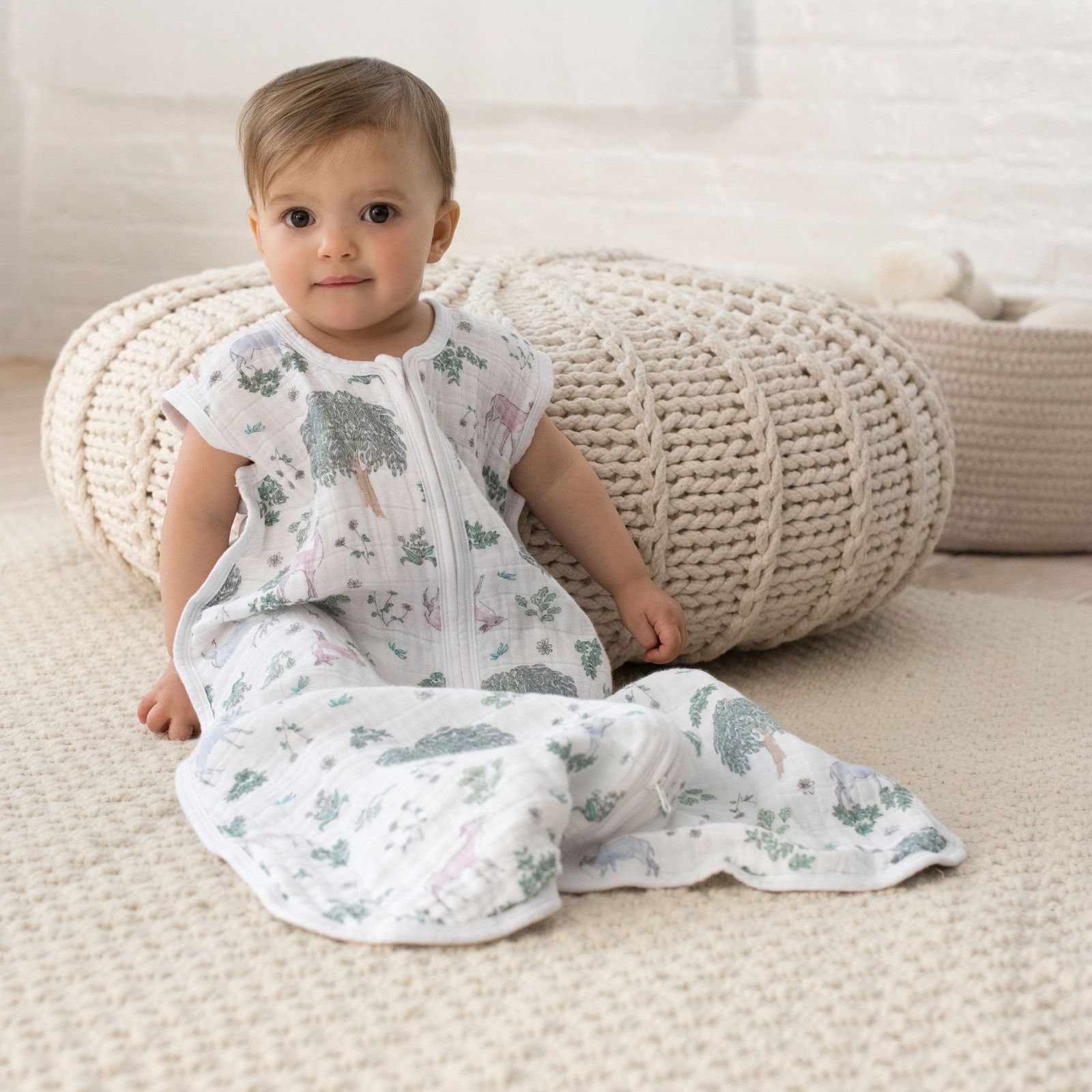 Aden + Anais: Classic Muslin Sleeping Bag - Forest Fantasy - Deer (Medium) image