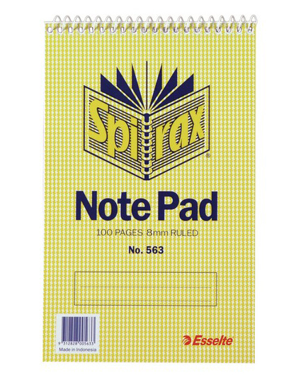 Spirax 563 Reporters Notepad