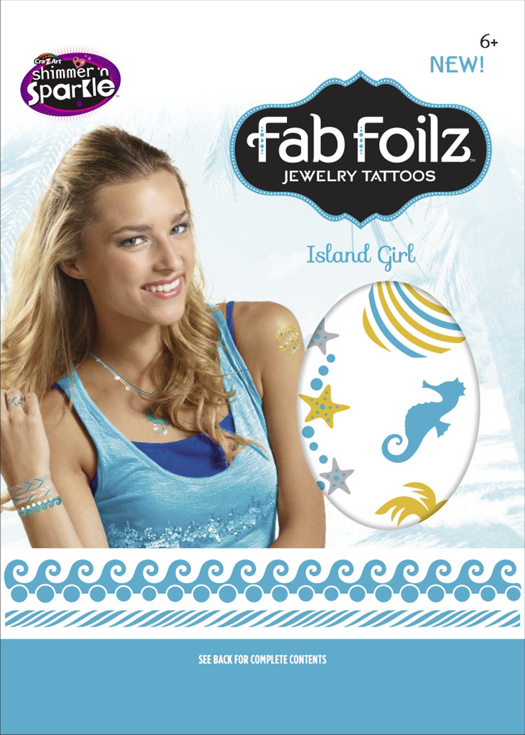 Fab Foilz: Metallic Tattoos 4 X 8" Envelope - Island Girl