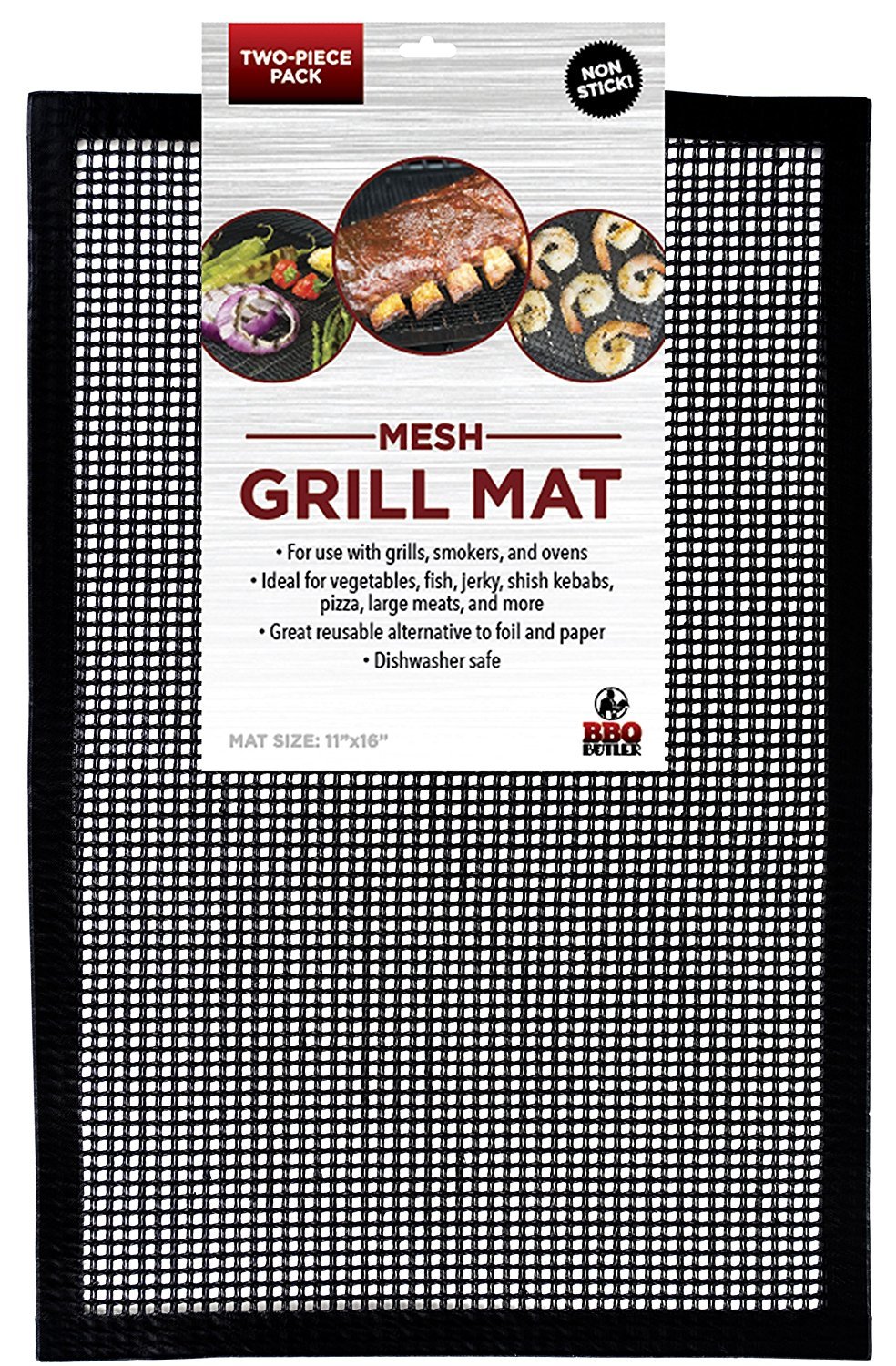 BBQ Butler - Non-Stick Mesh Grill Mat (2-Pack)