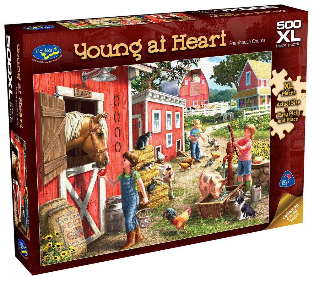 Holdson: Young at Heart - Farmhouse Chores - 500 Piece XL Puzzle image