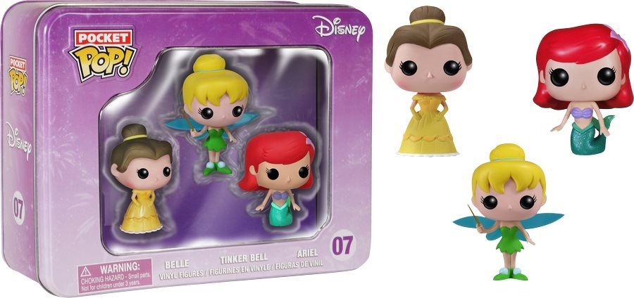 Disney Princess - Belle, Ariel & Tinkerbell Pocket Pop! Vinyl Mini Figure (3 Pack)