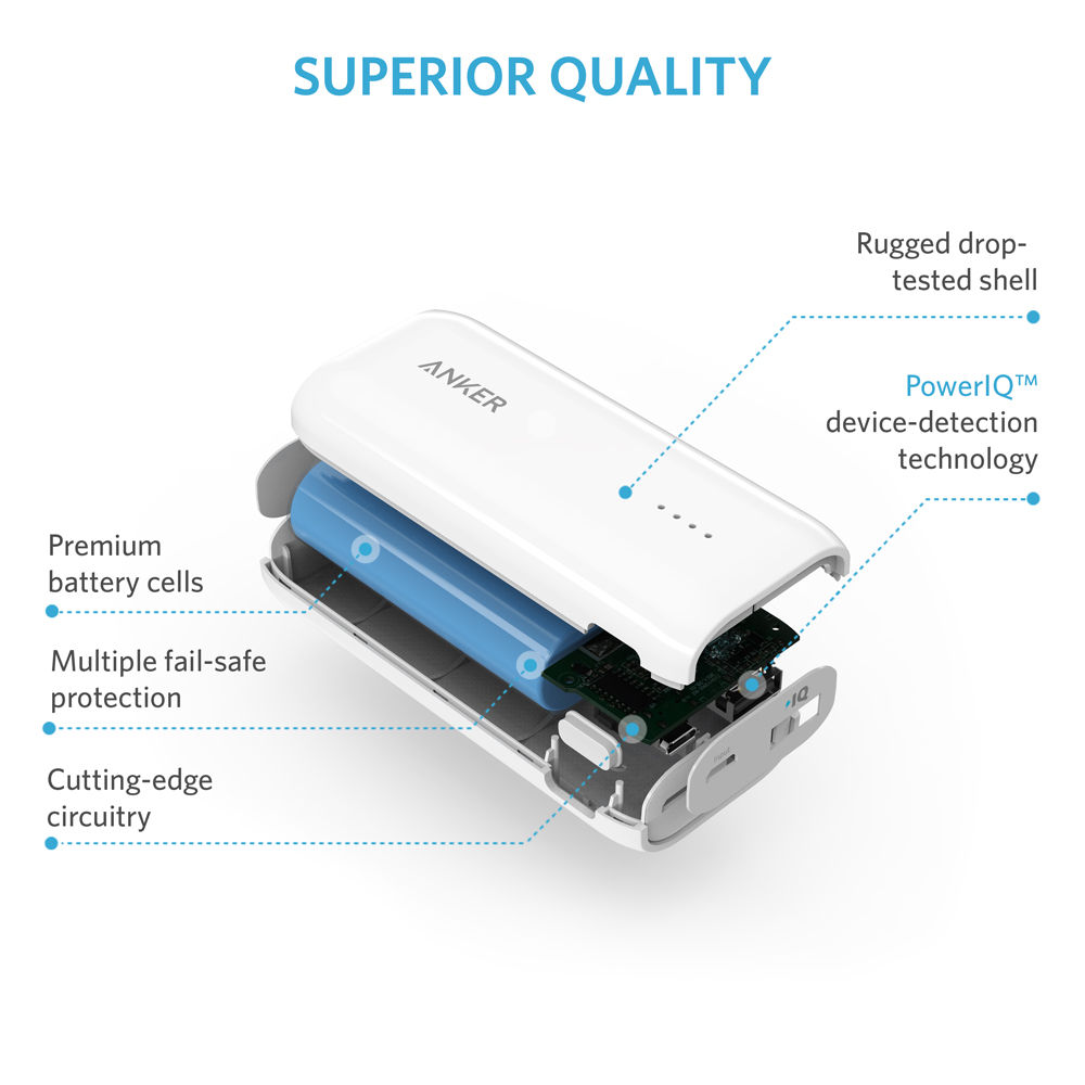 ANKER: Astro E1 5200mAh with 1x PowerIQ 2A port - White image