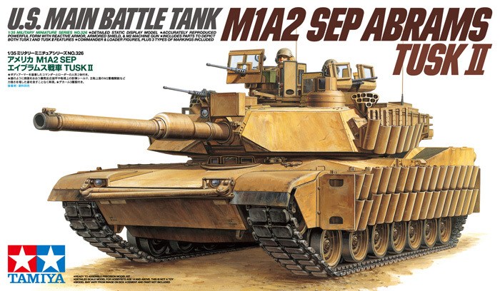 Tamiya U.S. M1A2 SEP Abrams TUSK II Tank 1/35 Model Kit image