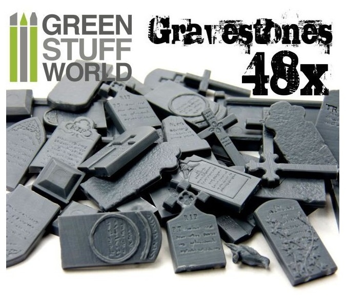 Green Stuff World: Plastic Gravestones Set (48pc) image
