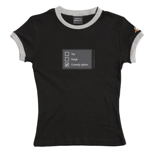 Poll - Female Ringer Tee (Black) for image