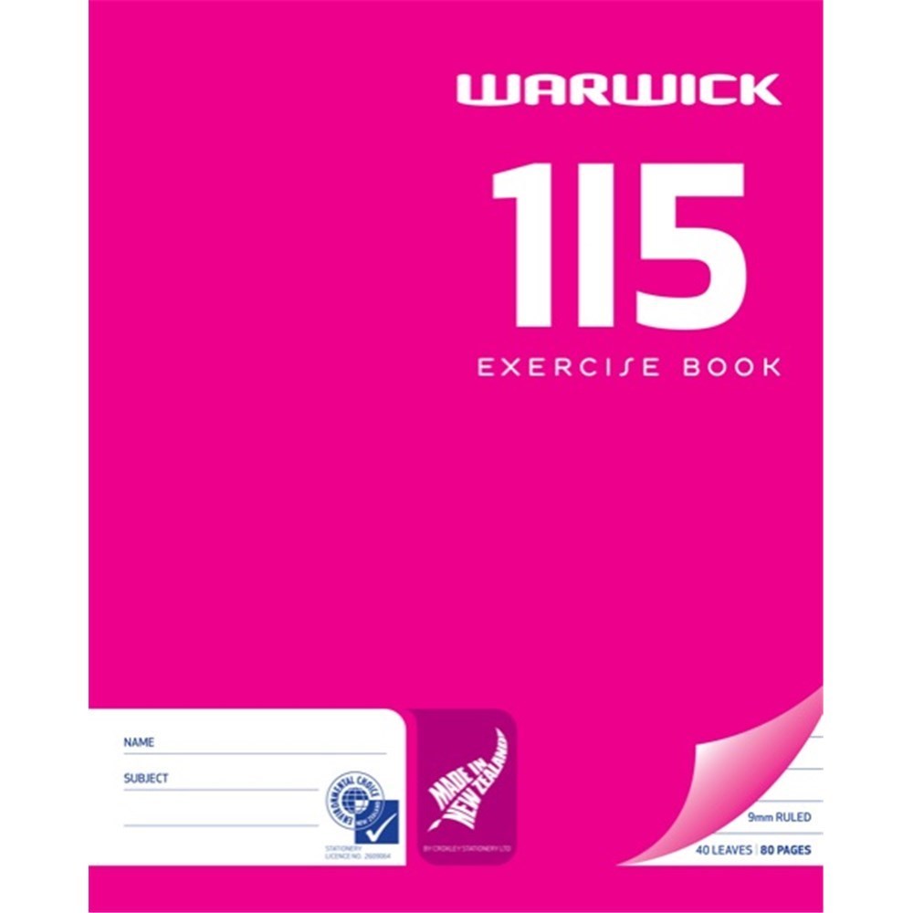 Warwick 1I5 40lf 9mm Ruled Exercise Book image