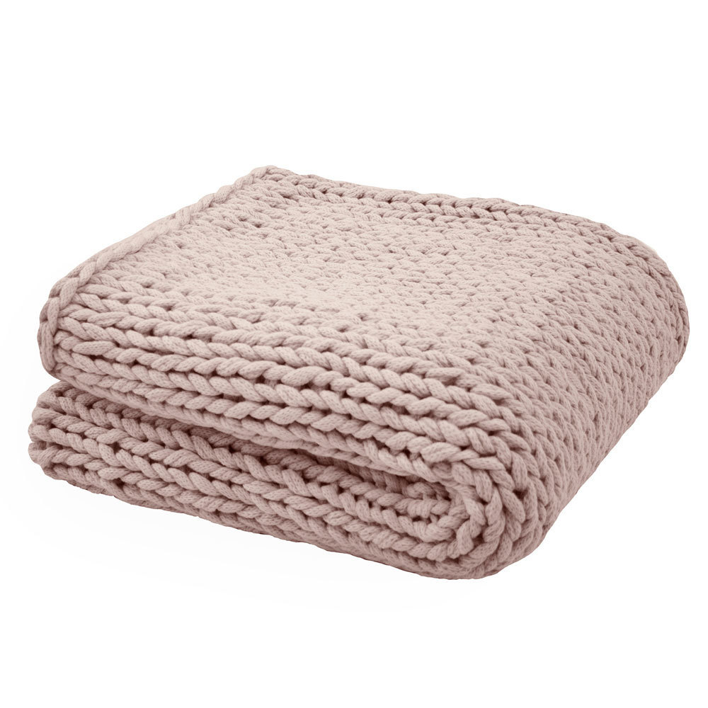 Bambury Chunky Knit Throw (Rosewater) image