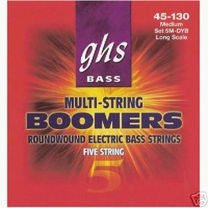 GHS Medium 5 String 45-130 Long Scale Bass Boomers - Electric Bass Strings image