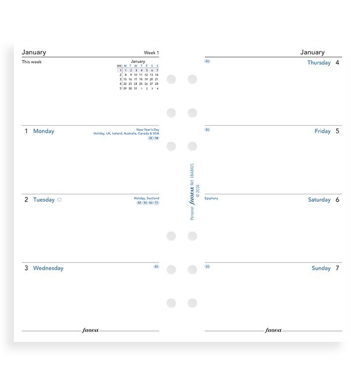 Filofax: Personal 2020 Refill - Week on Two Pages (Unlined) image