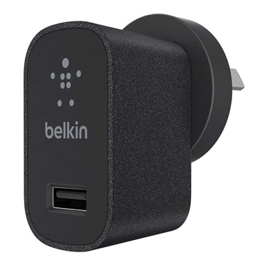 Belkin - 2.1A USB Metallic Wall Charger (Black)